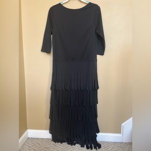 Black evening dress with ruffles